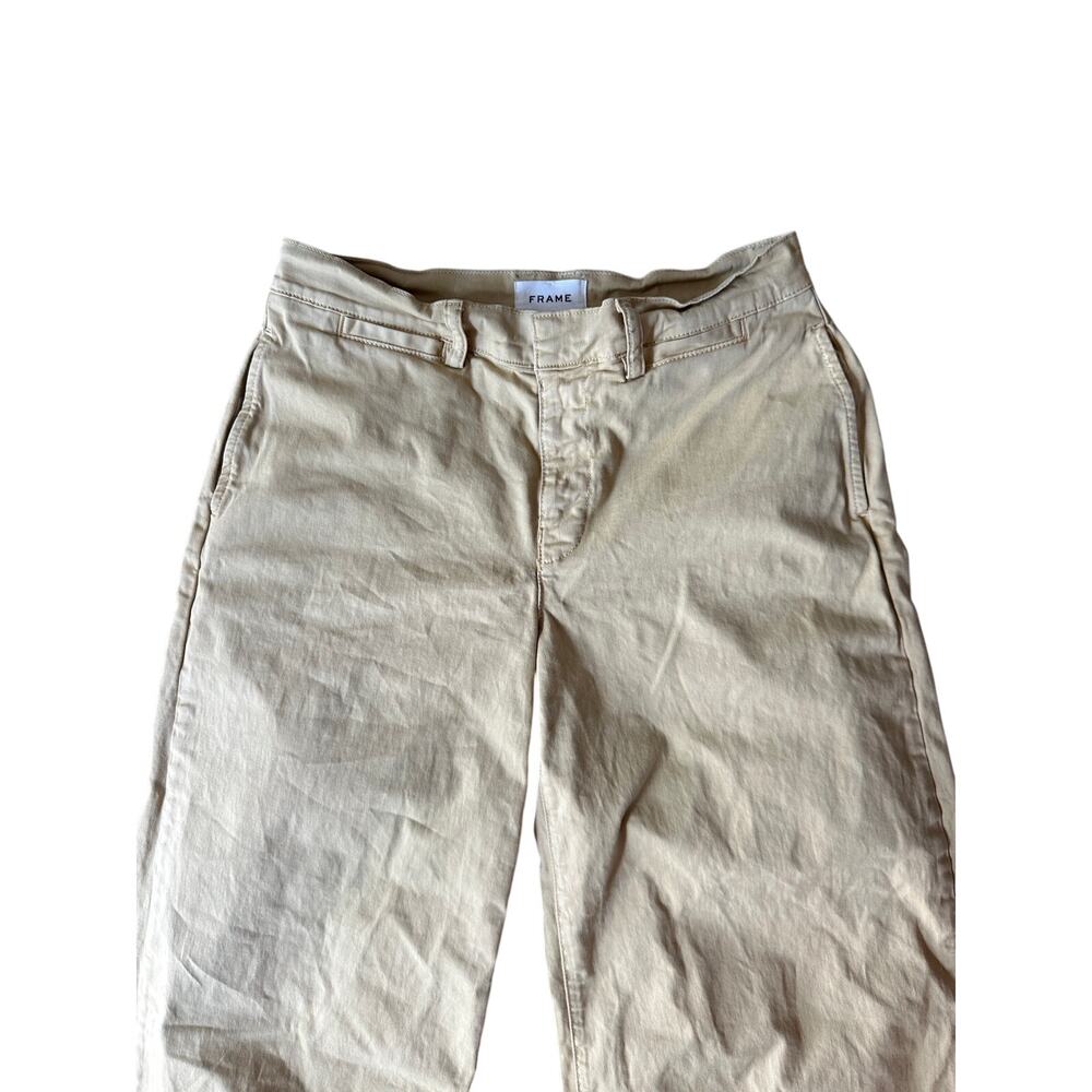FRAME Wide Leg Tomboy Trousers | Washed Tan | Size 27 - Picture 7 of 10